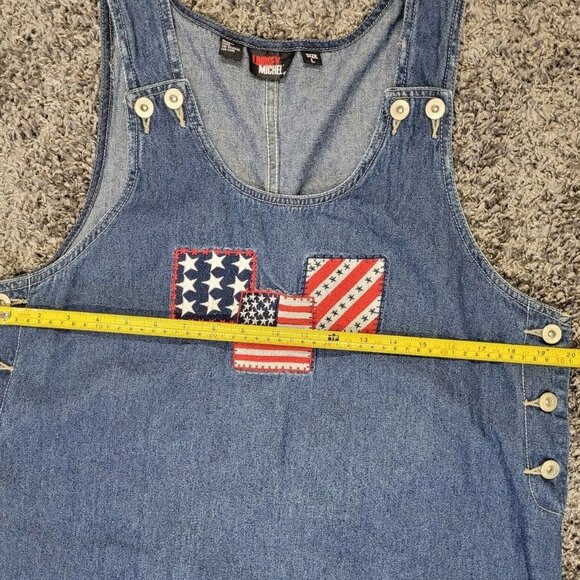 Lindsey Michelle Size L Womans Denim Dress Blue Jean Flag VTG Prairie July 4th - Picture 8 of 8